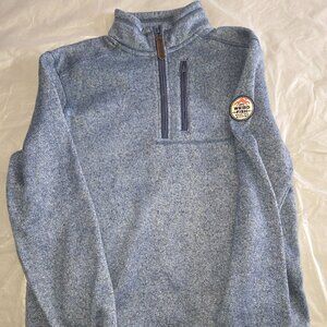 Weird Fish Sweatshirt Men's Size UK Small Blue tweed Henley 1/2 Zip - See Size